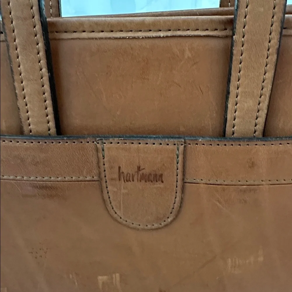 Hartmann Vintage Briefcase Document Case BeltingTan Leather Retractable Handles